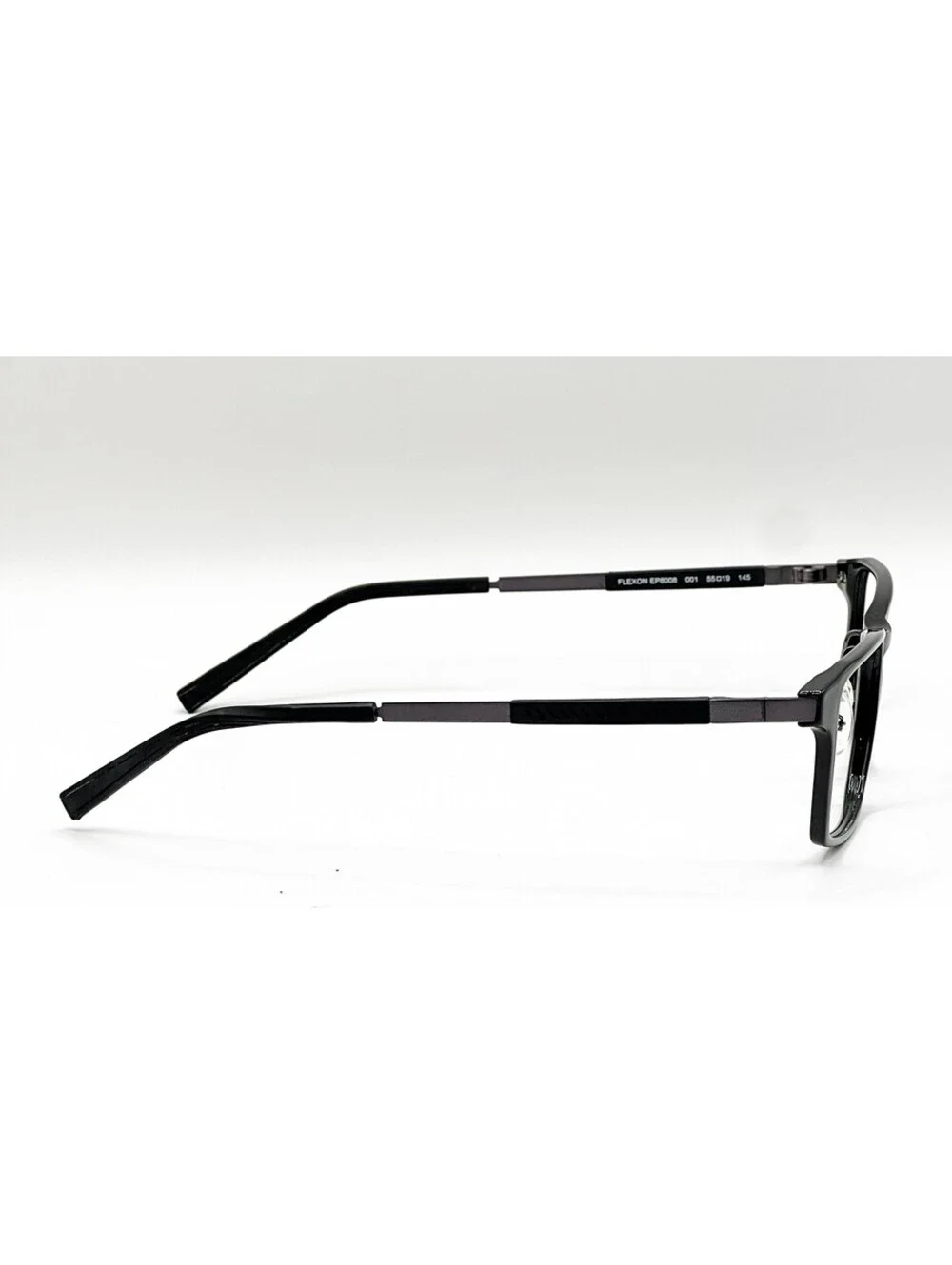 Flexon EP8008 001 Shiny Black Rectangle Authentic Eyeglass Frames 55-19-145